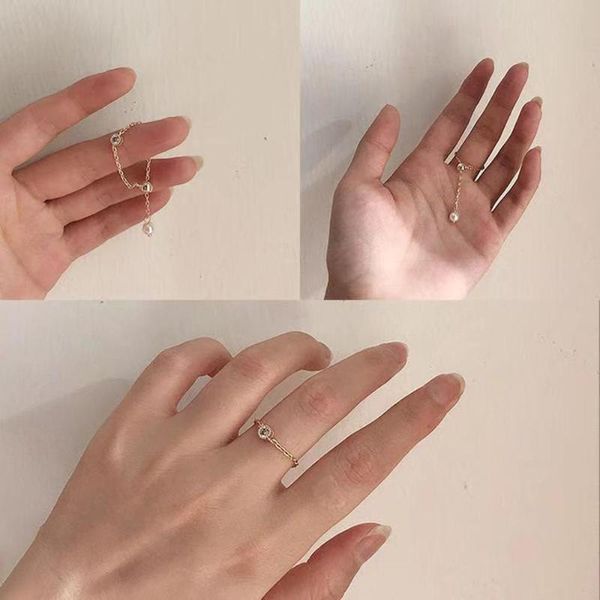 cluster rings punk creative fashion simple chic colorful square zircon gold color ring adjustable chain for women party jewelry, Golden;silver
cluster rings punk creative fashion simple chic colorful square zircon gold color ring adjustable chain for women party jewelry, Golden;silver