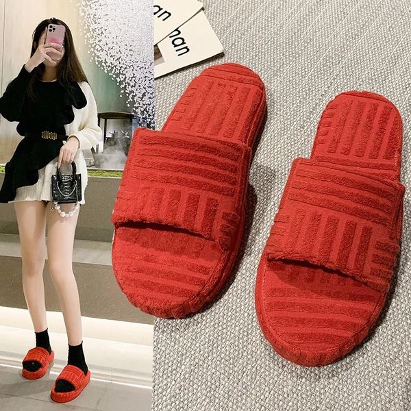 slippers green flat thick sole furry women open toe towel sandals spring comfort outside wear vacation shoes lazy mules female, Black
slippers green flat thick sole furry women open toe towel sandals spring comfort outside wear vacation shoes lazy mules female, Black