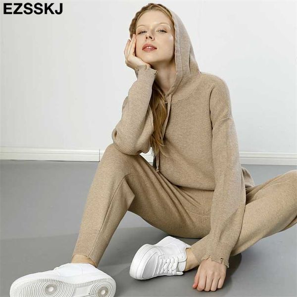 2 pieces set women hooded sweater tracksuit turtleneck sweater + carrot jogging pants pullover sweater set chic knitted outwear 211116, Gray
2 pieces set women hooded sweater tracksuit turtleneck sweater + carrot jogging pants pullover sweater set chic knitted outwear 211116, Gray