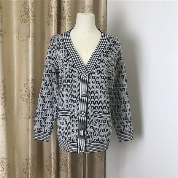 european spring new coat large loose contrast color knitted cardigan women's sweater, White
european spring new coat large loose contrast color knitted cardigan women's sweater, White