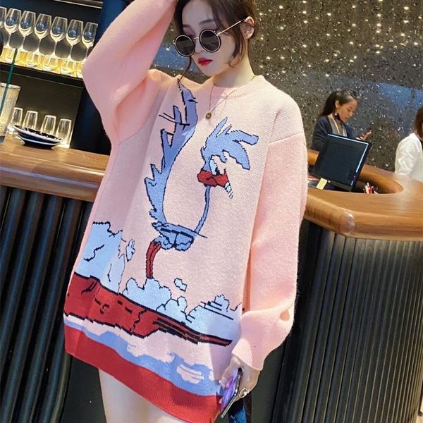tees 2021 autumn and winter new loose-fitting women's mid-length round neck pullover sweater super lazy style, White
tees 2021 autumn and winter new loose-fitting women's mid-length round neck pullover sweater super lazy style, White