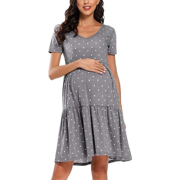 maternity dresses polka dot solid dress summer women v-neck short sleeve casual loose wraped ruched vintage pregnancy d30, White
maternity dresses polka dot solid dress summer women v-neck short sleeve casual loose wraped ruched vintage pregnancy d30, White