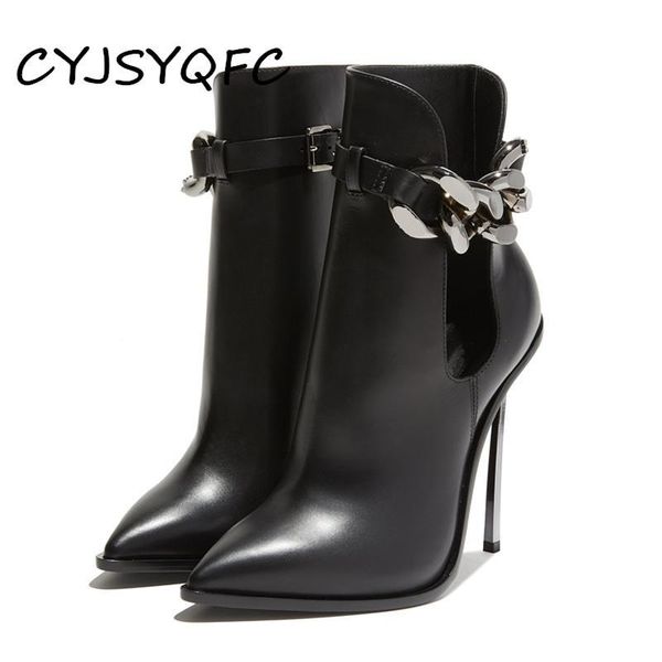 boots cyjsyqfc autumn stiletto heels women ankle punk gothic chain buckle strap pointy toe real leather lady short, Black
boots cyjsyqfc autumn stiletto heels women ankle punk gothic chain buckle strap pointy toe real leather lady short, Black