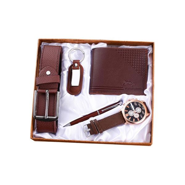 wristwatches 5pes/set pu leather men's gift set beautifully packaged watch belt wallet keychain pen casual combination boy friend watch, Slivery;brown
wristwatches 5pes/set pu leather men's gift set beautifully packaged watch belt wallet keychain pen casual combination boy friend watch, Slivery;brown
