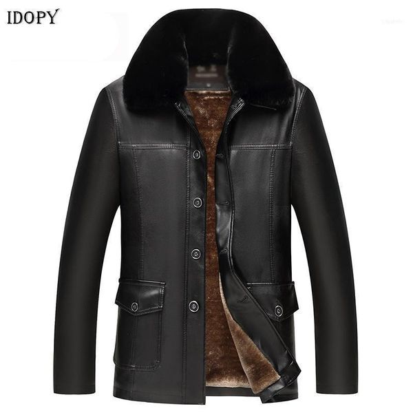 men's jackets idopy men`s winter faux leather jacket fleece lined plus size m-4xl warm thicken long casual pu and coat fur collar1, Black;brown
men's jackets idopy men`s winter faux leather jacket fleece lined plus size m-4xl warm thicken long casual pu and coat fur collar1, Black;brown
