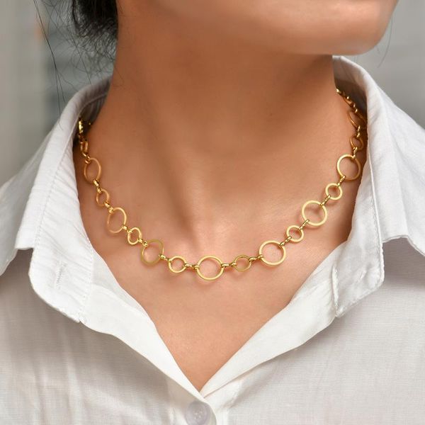 chains vintage punk gold color round circle chain choker necklaces for women geometric link chunky jewelry gifts, Silver
chains vintage punk gold color round circle chain choker necklaces for women geometric link chunky jewelry gifts, Silver