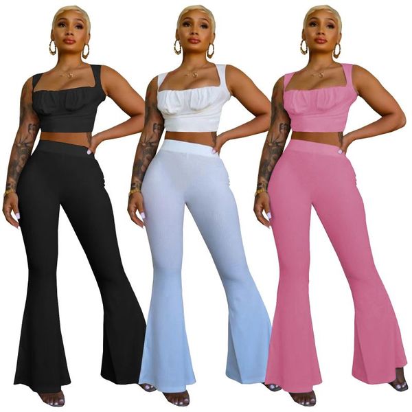 women's two piece pants 2021 summer clothes for women ruched solid sleeveless pullover full length flare 2 sets womens outfits, White
women's two piece pants 2021 summer clothes for women ruched solid sleeveless pullover full length flare 2 sets womens outfits, White