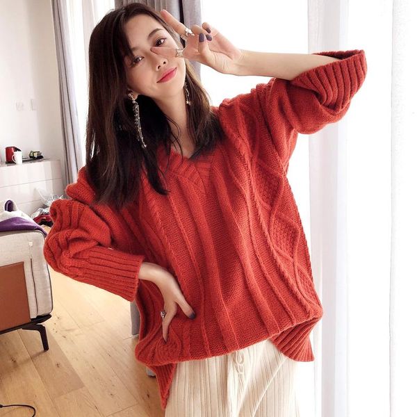 women's sweaters autumn winter overszie and pullovers casual long women sweater loose boyfriend knit xz677, White;black
women's sweaters autumn winter overszie and pullovers casual long women sweater loose boyfriend knit xz677, White;black