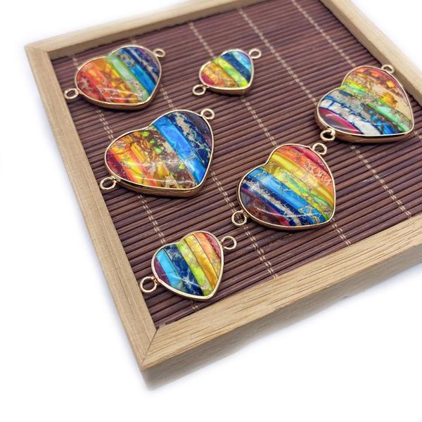 charms natural stone pendant necklace colorful heart shaped double hole hemming fashion for jewelry making diy bracelet, Bronze;silver
charms natural stone pendant necklace colorful heart shaped double hole hemming fashion for jewelry making diy bracelet, Bronze;silver