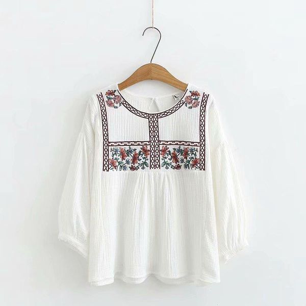 women's blouses & shirts plus size 3/4 sleeve white blouse floral embroidery blusas ladies' officewear
women's blouses & shirts plus size 3/4 sleeve white blouse floral embroidery blusas ladies' officewear