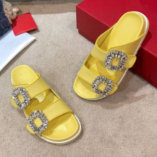 slippers pvc crystal buckle beach leather round peep-toe outdoor street ladies all-match casual, Black