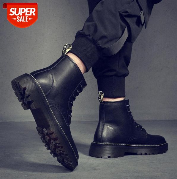 martin boots men's mid-cut tooling british style high-leather shoes short #oj91