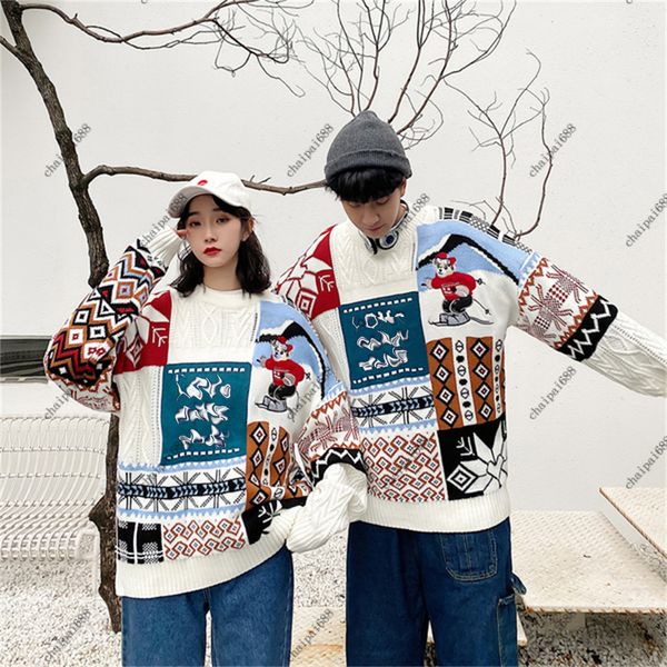 2021 new christmas sweater womens winter lazy wind bear christmas couple sweater coat loose embroidery m3xl, White;black
2021 new christmas sweater womens winter lazy wind bear christmas couple sweater coat loose embroidery m3xl, White;black