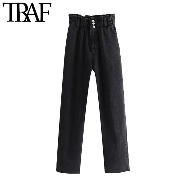 women chic fashion side pockets straight jeans vintage high elastic waist button fly female denim trousers mujer 210507, Blue
women chic fashion side pockets straight jeans vintage high elastic waist button fly female denim trousers mujer 210507, Blue