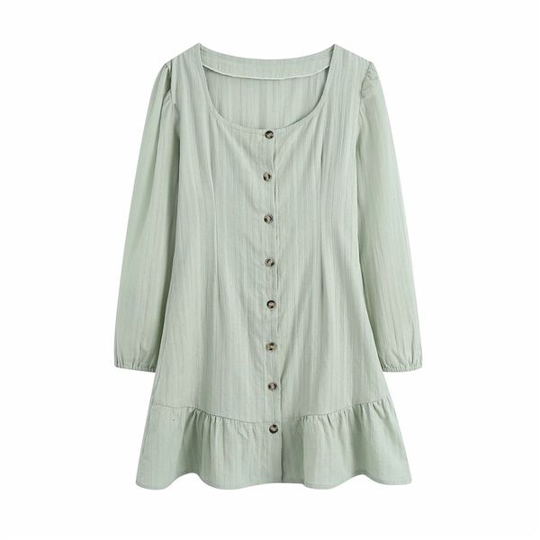 casual dress elegant women light green striped 2021 fashion ladi square collar button sweet female chic ruffl mini ey5b, Black;gray
casual dress elegant women light green striped 2021 fashion ladi square collar button sweet female chic ruffl mini ey5b, Black;gray