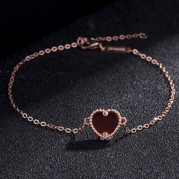 bangles bracelet s925 sterling silver heart red agate plated rose gold love japan and south korea simple peach classic versatile, Black
bangles bracelet s925 sterling silver heart red agate plated rose gold love japan and south korea simple peach classic versatile, Black