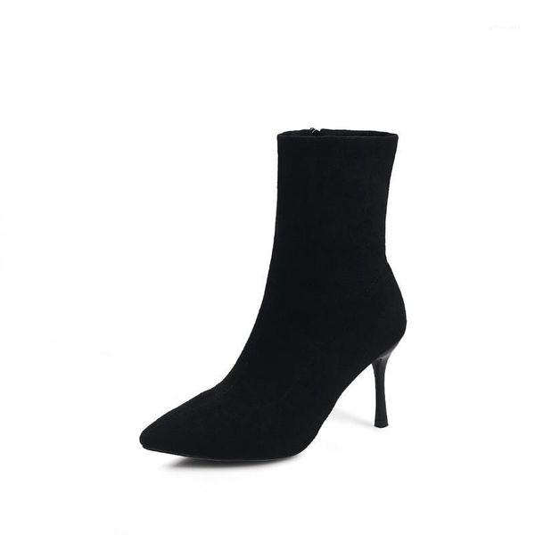 boots socks woman winter sharp down high-heeled shoes fine with increase short boot1, Black
boots socks woman winter sharp down high-heeled shoes fine with increase short boot1, Black