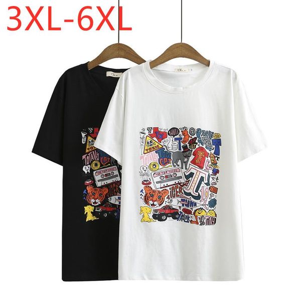 women's t-shirt 2021 ladies summer plus size for women large short sleeve loose cotton white black print o-neck 3xl 4xl 5xl 6xl
women's t-shirt 2021 ladies summer plus size for women large short sleeve loose cotton white black print o-neck 3xl 4xl 5xl 6xl