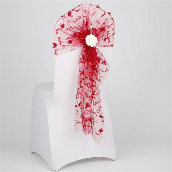 tai organza embroidery cross chair sashes artificial flower long tassle cover for wedding party el decoration
tai organza embroidery cross chair sashes artificial flower long tassle cover for wedding party el decoration