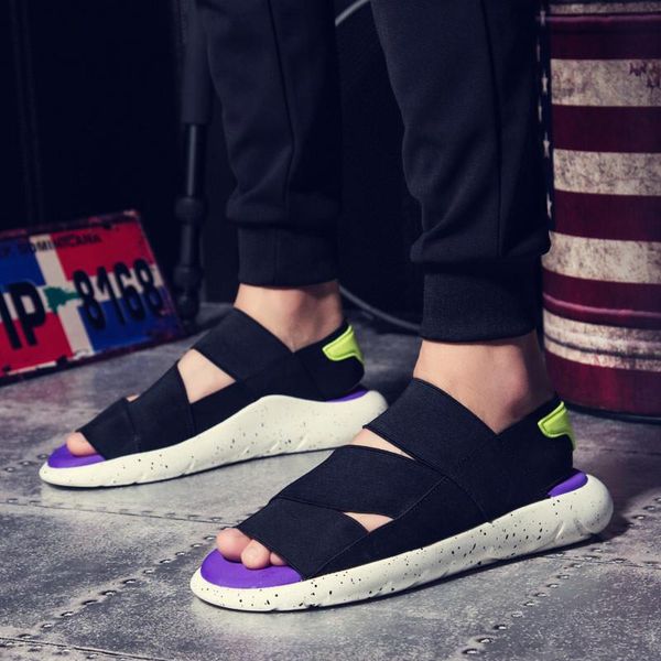 women's sandals men's shoes tide lightweight breathable casual couple roman slippers, Black
women's sandals men's shoes tide lightweight breathable casual couple roman slippers, Black