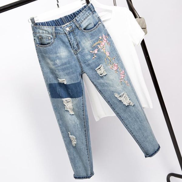 summer fashion embroidery hole women denim pants plus size 5xl loose ankle-length cowboy female jeans gx791 women's, Blue
summer fashion embroidery hole women denim pants plus size 5xl loose ankle-length cowboy female jeans gx791 women's, Blue