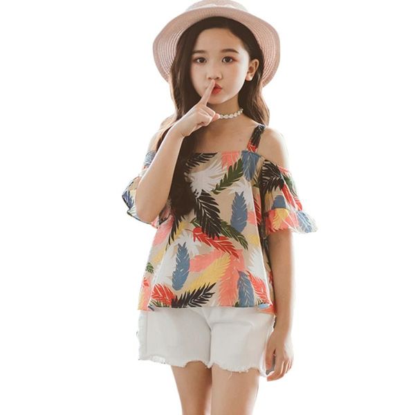 kids clothes girls floral tshirt + short children's for ripped outfits summer childrens clothing sets, White
kids clothes girls floral tshirt + short children's for ripped outfits summer childrens clothing sets, White
