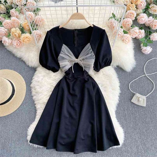 women fashion black dress summer mini a-line square neck short sleeve sweet casual vestidos s350 210527, Black;gray
women fashion black dress summer mini a-line square neck short sleeve sweet casual vestidos s350 210527, Black;gray
