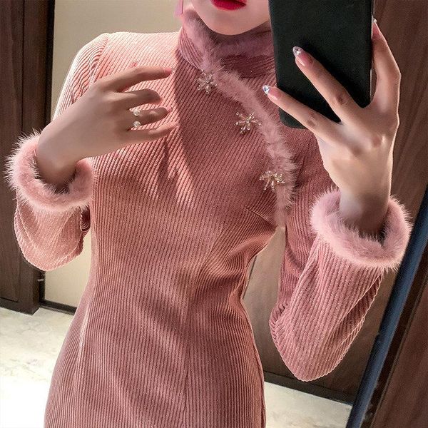 ethnic clothing 2021 autumn long sleeve slim pink qipao chinese dress robe orientale traditional vintage vestido chino mujer modern cheongsa, Red
ethnic clothing 2021 autumn long sleeve slim pink qipao chinese dress robe orientale traditional vintage vestido chino mujer modern cheongsa, Red
