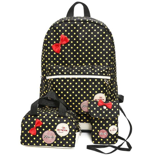 storage bags dot design printing bow high-capacity student nylon bag black handbag satchel backpack suit for girl
storage bags dot design printing bow high-capacity student nylon bag black handbag satchel backpack suit for girl