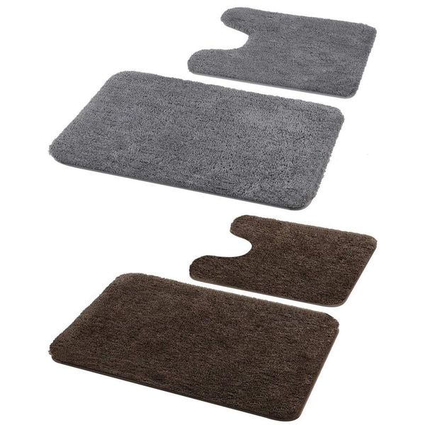 bath mats 2 set bathroom rugs - shaggy soft mat & u-shaped toilet rug, non-slip machine wash/dry absorbent-coffee gray retail
bath mats 2 set bathroom rugs - shaggy soft mat & u-shaped toilet rug, non-slip machine wash/dry absorbent-coffee gray retail
