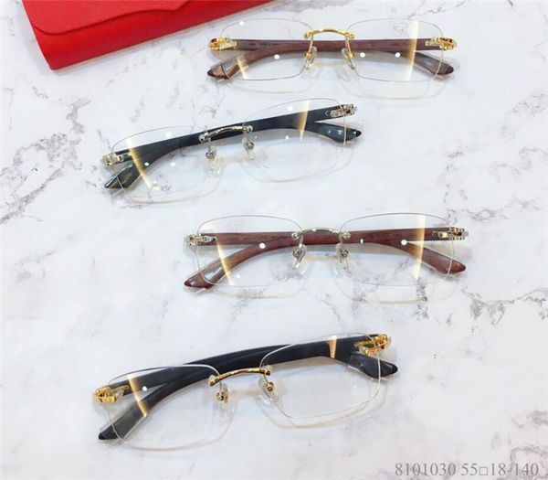 new fashion design optical glasses 0052 square lens frameless design wooden temple can be equipped with prescription glasses, Black
new fashion design optical glasses 0052 square lens frameless design wooden temple can be equipped with prescription glasses, Black