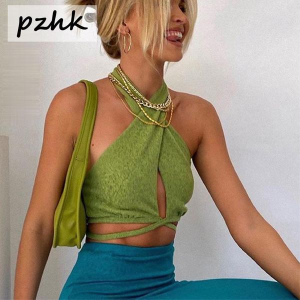 women's tanks & camis vitrchp slim bandage halter crop for women green sleeveless backless club party streetwear vest, White
women's tanks & camis vitrchp slim bandage halter crop for women green sleeveless backless club party streetwear vest, White