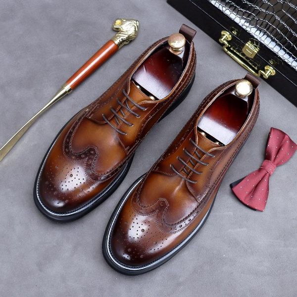 dress shoes fashion mens brown formal lace up business leisure genuine leather office career work brogue zapatos male cowhide errfc, Black
dress shoes fashion mens brown formal lace up business leisure genuine leather office career work brogue zapatos male cowhide errfc, Black