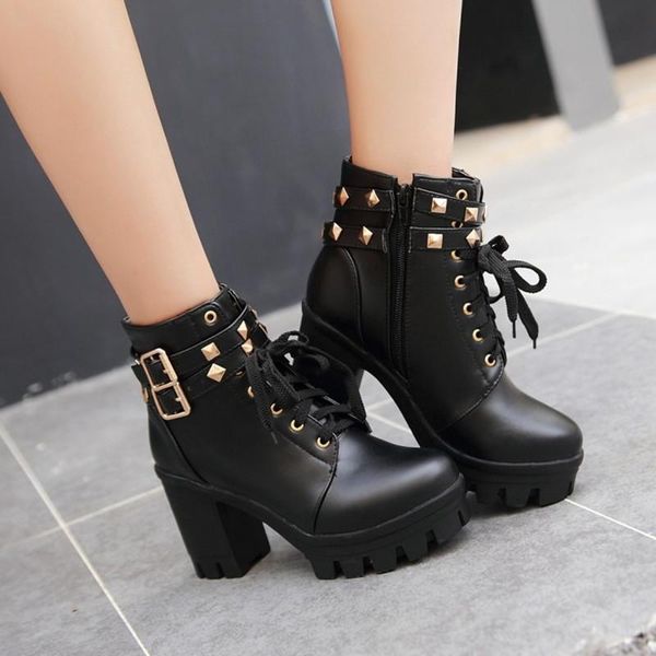 boots size 33-43 rock punk studded rivets shoes women chunky high heels platform goth black white metal buckle gothic shoe
boots size 33-43 rock punk studded rivets shoes women chunky high heels platform goth black white metal buckle gothic shoe