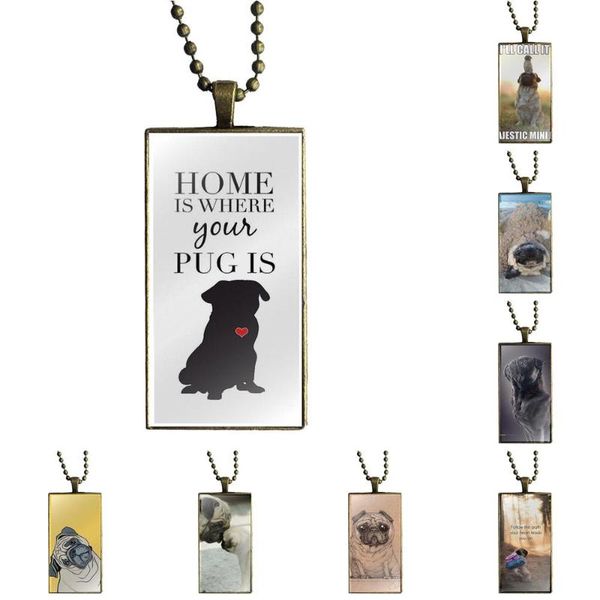 glaze for gift pug life cool aniamal dog glass pendant necklace handmade half rectangle necklaces, Silver
glaze for gift pug life cool aniamal dog glass pendant necklace handmade half rectangle necklaces, Silver