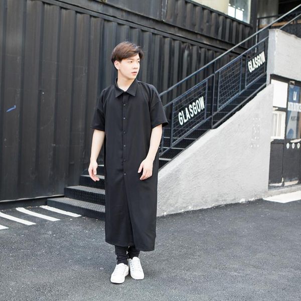 men's casual shirts summer ultra-long half-sleeved loose shirt dark black tide short-sleeved korean large personal hairdresser ove, White;black
men's casual shirts summer ultra-long half-sleeved loose shirt dark black tide short-sleeved korean large personal hairdresser ove, White;black