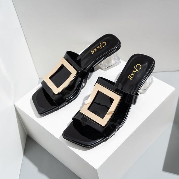 sandals fashion women shoes square transparent heel thick slippers outdoor casual beach, Black
sandals fashion women shoes square transparent heel thick slippers outdoor casual beach, Black