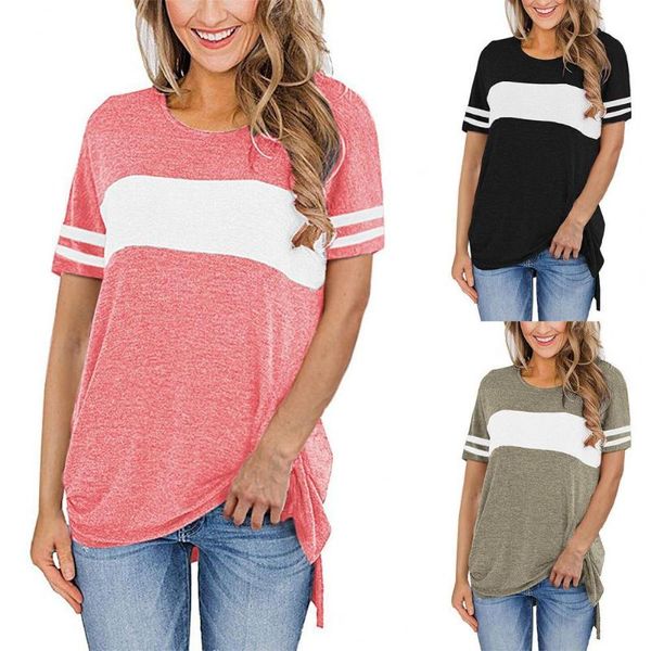 women's t-shirt women summer casual loose o-neck short sleeve split pullover blouse outfit fashion, White
women's t-shirt women summer casual loose o-neck short sleeve split pullover blouse outfit fashion, White
