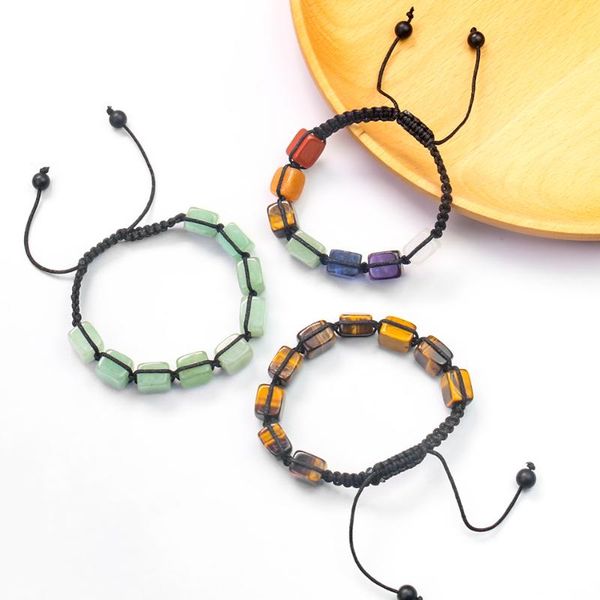 beaded, strands natural semi-precious stone beads bracelet rectangular crystal energy adjustable hand-woven good blessing gift, Black
beaded, strands natural semi-precious stone beads bracelet rectangular crystal energy adjustable hand-woven good blessing gift, Black