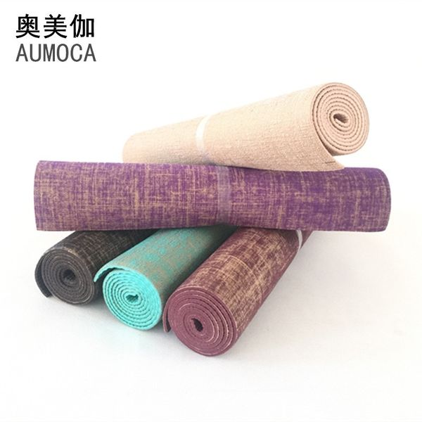 Linen jute PVC gym linen yoga mat 5mm, Orange 
Linen jute PVC gym linen yoga mat 5mm, Orange