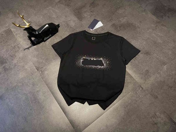 2022 factory wholesale new diamond lettered t-shirt round same style star diamond women's short elastic cotton quality half sleeve, White
2022 factory wholesale new diamond lettered t-shirt round same style star diamond women's short elastic cotton quality half sleeve, White