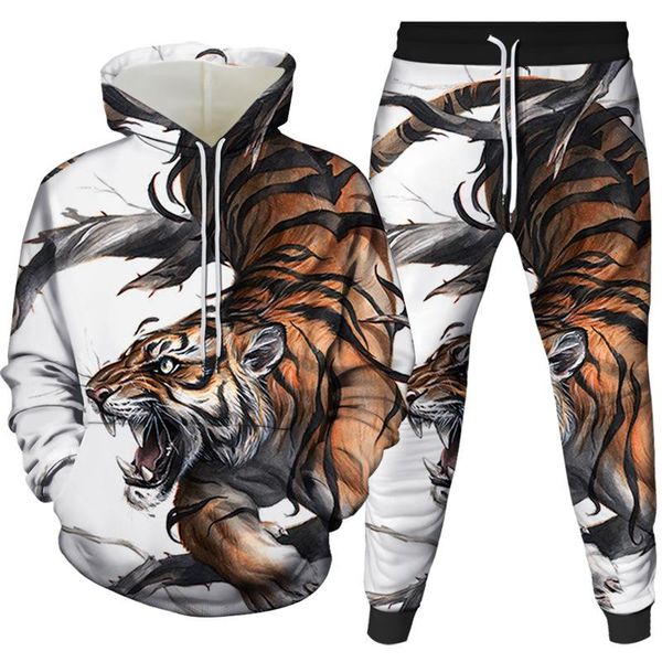 men's tracksuits autumn tiger king digital printing 3d printed hoodie tracksuit two-piece pullover casual men/women sets, Gray
men's tracksuits autumn tiger king digital printing 3d printed hoodie tracksuit two-piece pullover casual men/women sets, Gray