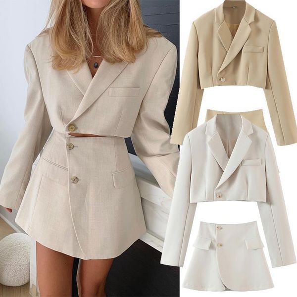 autumn 2pcs skirt suit womens dresses short solid color jacket suits lapel single breasted long sleeve, White
autumn 2pcs skirt suit womens dresses short solid color jacket suits lapel single breasted long sleeve, White