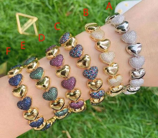 link, chain 1pc colorful heart cubic zirconia micro pave bracelet jewelry, Black
link, chain 1pc colorful heart cubic zirconia micro pave bracelet jewelry, Black