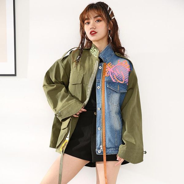 harajuku irregular patchwork hit color army green denim jacket women loose big pocket letter print drawstring casual jean women's jacke, Black;brown
harajuku irregular patchwork hit color army green denim jacket women loose big pocket letter print drawstring casual jean women's jacke, Black;brown