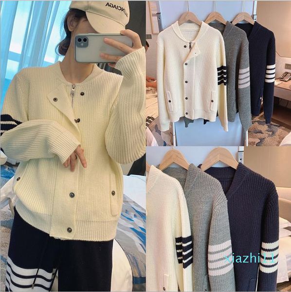 new autumn and winter college style stand collar knitted casual zipper jacket, Black
new autumn and winter college style stand collar knitted casual zipper jacket, Black