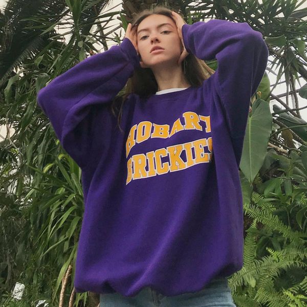 women's hoodies & sweatshirts b-toto americano retro escuro roxo letras hoodless camisola feminina maré ins solto preguiçoso estilo mod, Black
women's hoodies & sweatshirts b-toto americano retro escuro roxo letras hoodless camisola feminina maré ins solto preguiçoso estilo mod, Black