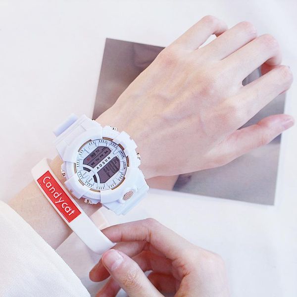 wristwatches women's watches fashion silicone strap ore glass dial electronic watch trend digital wrist clock montre femme, Slivery;brown
wristwatches women's watches fashion silicone strap ore glass dial electronic watch trend digital wrist clock montre femme, Slivery;brown