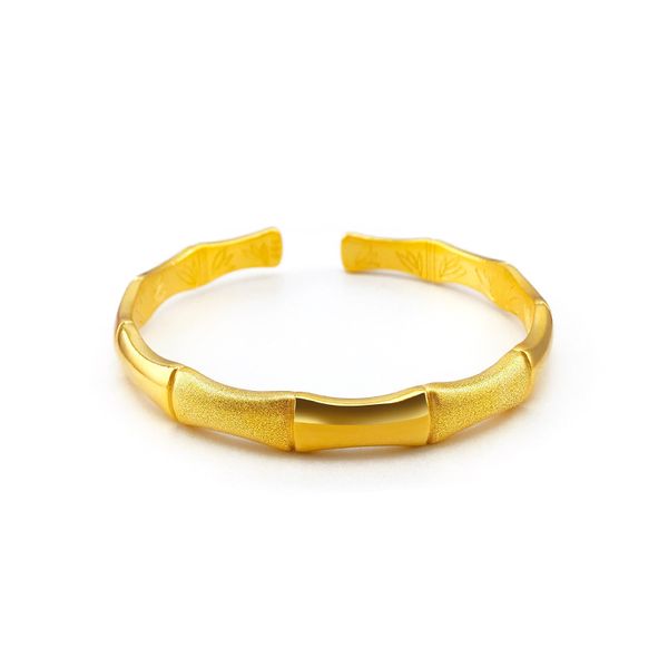 bamboo knot carved open bracelet 18k yellow gold filling classic ladies bracelet gift solid accessories, Black
bamboo knot carved open bracelet 18k yellow gold filling classic ladies bracelet gift solid accessories, Black