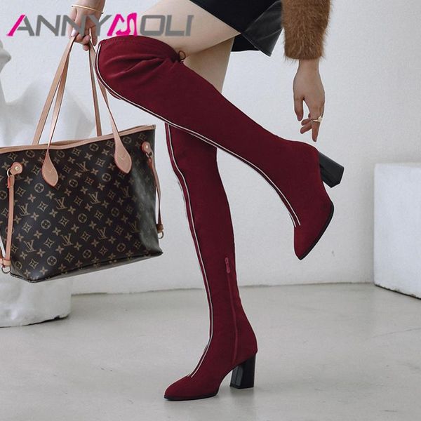 boots annymoli winter over the knee women zip block high heel thigh slim stretch pointed toe shoes ladies autumn 3-12, Black
boots annymoli winter over the knee women zip block high heel thigh slim stretch pointed toe shoes ladies autumn 3-12, Black